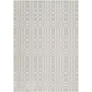 My Texas House Mari Outdoor Rug, 5 x 7 ft, Polypropylene, UV Resistant, Farmhouse Plaid, Natural Off-White