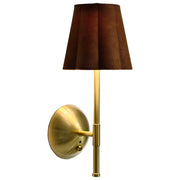 Sterling & Noble Brown Rounded Pleated Rechargeable Wall Sconce, Integrated LED, Dimmable, Remote Control, Touch Sensor, Indoor Lighting