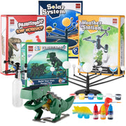 Best Choice Products Kids 4-in-1 Science Project Kit, STEM and STEAM Experiments, Solar-Powered Robot, Dinosaur Soap, Solar System Model, Weather Station