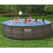 Bestway 561DYE Power Steel Round Above Ground Pool Set, 18' x 48