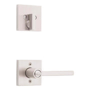 Kwikset Halifax Satin Nickel Keyed Entry Lever and Single Cylinder Deadbolt Combo Pack with SmartKey Security, Microban Protection, 99910-067
