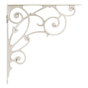 Signature Hardware Lienna Scrollwork Brass Shelf Bracket, 7-1/8 in Length, Brushed Nickel Finish, 955215-7