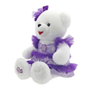Holiday Time Snowflake Girl 2025 Teddy Bear Plush, White and Purple, 15 in