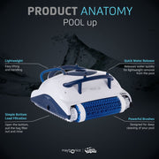 Maytronics Dolphin Nautilus Pool Up Robotic Automatic Pool Cleaner, Wall Climbing with Scrubber Brush, White, 26 FT Coverage