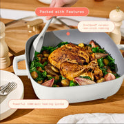Beautiful 5-in-1 Detachable Electric Skillet with EverGood Ceramic Nonstick Coating, 12 x 12 Inch, 7-Quart, Black Sesame, 29171
