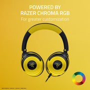 Razer Kraken V4 X Wired Over-Ear Gaming Headset Pokmon Edition, 7.1 Surround Sound, TriForce 40mm Drivers, Retractable Cardioid Mic, Hybrid Memory Foam Cushions, USB Type C & A