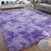 Nefoso Y-NEF-C-5000 Shag Area Rug, Soft Fluffy Tie-Dye Carpet, Purple, 9ft x 12ft, Non-Slip Backing