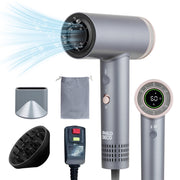 PhiloDeco YJ-710 Ionic Hair Dryer with 1400W High-Speed 110000RPM Motor, Gray