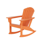 WestinTrends Dylan Adirondack Rocking Chair, All-Weather Poly Lumber, Seashell Design, Orange, 450-lb Capacity, Patio Furniture WWT01769