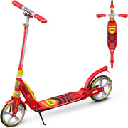 Skidee X3M Kick Scooter, Adjustable Handlebar Up to 41 in, Dual Suspension, 8-Inch PU Wheels, Foldable Lightweight Aluminum Frame, Red