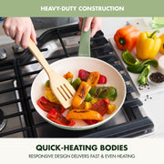 GreenPan Essence 12in Ceramic Nonstick Frypan, Diamond-Infused Coating, Oven Safe to 350F, Stay-Cool Bakelite Handle, Sage Green