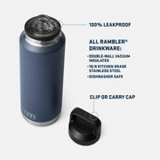 YETI 81628657 Rambler 46-oz. Bottle with Chug Cap - Big Sky Blue