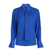 Scoop Women's Tie Neck Blouse with Long Sleeves