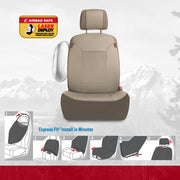 Genuine Dickies 43974WDI 3-Piece Tan Peterson Seat Covers - Luxurious Vegan Leather, Universal Fit, Airbag Safe