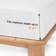 Serwall King Size Heated Mattress Pad, 9 Heat Settings, Dual Controllers, Auto Shut-Off Timer, White, Fits Mattresses up to 21 in