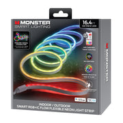 Monster Smart Neon LED Light Strip, 16.4 Ft Flexible RGB+IC Flow, Multicolor, Water Resistant, Voice Control Compatible MOW7-1005-ICM