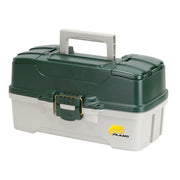Plano 3-Tray Tackle Box with Dual Top Access, Dark Green Metallic/Off White