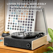 Victrola Eastwood LP Bluetooth Record Player, 3-Speed Belt-Driven Turntable, Audio-Technica AT-3600LA Cartridge, Anti-Skip Floating Speaker System, Natural Wood Finish, VTA-78-NAT