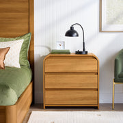 Better Homes & Gardens BHD536249972005 Juliet 3 Drawer Nightstand with USB, Light Honey
