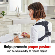 Ace Brand Posture Corrector Adjustable Back Brace, Black, One Size Fits Most, 208620
