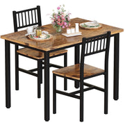 Lamerge 3 Piece Dining Table Set, Industrial Kitchen Table and 2 Chairs