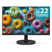 Philips 221V8LB 22 Inch Full HD VA Monitor, 100Hz Refresh Rate, Adaptive Sync, LowBlue Mode, HDMI VGA, VESA Mount, Black