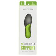 Sof Sole FIT Neutral Arch Comfort Insoles, Full-Length Foam Cushioning, Grey, Women's 7-8/Men's 5-6, FitW-W