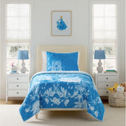 Disney Princess Cinderella's Castle Bedding Set, Blue, Twin/Full, 2-Piece Quilted Polyester Microfiber