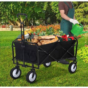 Wagon Cart with Wheels Foldable - Folding Utility Heavy Duty Wagons Carts for Grocery Sports Garden Shopping Camping