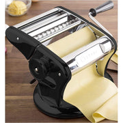 Cestari Stainless Steel Pasta Machine - 150 mm Roller with Patented Suction Base for No-Slip Use, Black