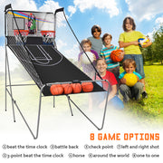 Costway SP35202 Indoor Basketball Arcade Game Double Electronic Hoops Shot 2 Player W/ 4 Balls