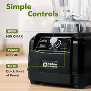 Kitchen In The Box 8628MX Countertop Blender, 68 oz BPA-Free Tritan Jar, 1450W Motor, 8-Point Stainless Steel Blades, Black