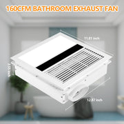 Flyingfox TFS03 Bathroom Exhaust Fan Heater Combo, 2300 Watt Heater, 150 CFM Ventilation, LED Light, Quiet 1.5 Sones, White