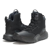 Under Armour Micro G Stellar Mid Men's Tactical Boots, Lightweight Breathable Textile Upper, Polishable Full-Grain Leather, Slip-Resistant Rubber Outsole, Black Anthracite, Size 10.5, 3028316