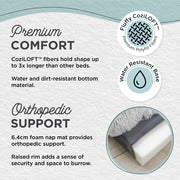 Best Friends by Sheri Bolster Nap Mat Dog Bed with Orthopedic Memory Foam, Removable Washable Cover, Frost, Medium 32x22 in 70718