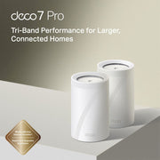 TP-Link Deco WB22000 2Pk Deco Pro WB22000 Tri-Band Wi-Fi 7 Mesh Router System, 2-Pack, Up to 5,800 Sq Ft Coverage