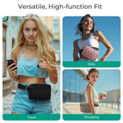 Bagsmart Womens Fanny Pack Lightweight Crossbody Belt Bag Adjustable Strap Fashion Waist Pack for Travel Workout Beige BM0110032AN498
