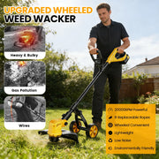 Lemolifys Cordless Electric String Trimmer 6 Inch, 650W Motor, 21V Battery, 3-in-1 Grass Trimmer Edger Shrub Cutter Kit, Yellow, XB-DCS-GCJ0901