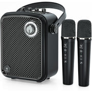 HW HAOWORKS Portable PA Speaker System, Wireless Voice Amplifier with 2 Wireless Microphones, 70W Bluetooth 5.3, Metal Construction, Black, S100Pro