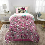 Sanrio 9L461J Hello Kitty Kids Comforter and Pillowcase, 2-Piece Set, Twin/Full, Reversible
