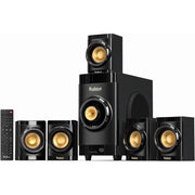 Bobtot 5.1 Surround Sound Speaker System, 200W Peak Power, Bluetooth, 5 Wired Speakers with 4 Inch Woofer, Built-in Receiver, ARC Optical AUX RCA Coaxial Inputs, Home Theater B38