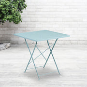 Flash Furniture CO1SKY Sky Blue Contemporary/Modern Dining Table, Metal with Blue Metal Base