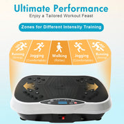 Baokaler Rican Vibration Plate Exercise Machine, Full-Body Workout, 300 lb Capacity, 200W Power, LCD Display, Resistance Bands, Silver-White