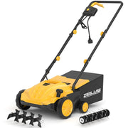ZEGJAW Electric Dethatcher and Scarifier, 13 in Cutting Width, 12 Amp Motor, 4-Position Depth Adjustment, 30L Collection Bag