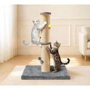 Unbranded Cat Scratching Post, 5-Inch Thick Sisal Pole, 36-Inch Tall Tower with 20.8x15.9-Inch Extra-Stable Base, Gray, Top Perch