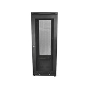 StarTech 24U Server Rack Cabinet, Adjustable Depth 1.8 to 29.8 in, Lockable Mesh Doors, Steel Mesh Front and Rear, 992 lb Capacity, Black, RK2433BKM