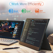 MNN 4K Portable Monitor, 15.6 in UHD 3840x2160 IPS Display, 100% Adobe RGB, HDR, USB-C HDMI, 60Hz, Black, M156U01
