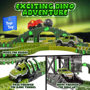 USA Toyz 225 Piece Green Ultimate Dinosaur Dash Race Track Adventure Playset for Kids Ages 3+