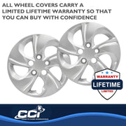 Coast2Coast Wheel Cover Set, 15 Inch, 5 Twisted Spoke, Silver, Pack of 4, IWC51015S