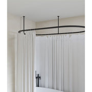 Naiture Home Store SR074830BK Stainless Steel Oval Shower Curtain Rod, 48 in x 30 in, Black, Includes Ceiling Supports